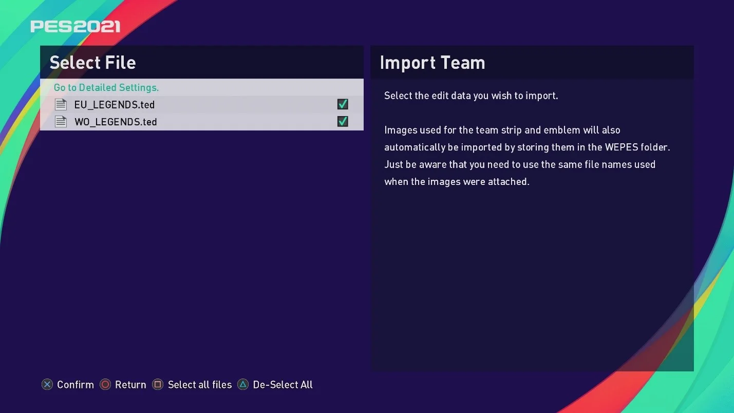 Tutorial install option files for PES 2021