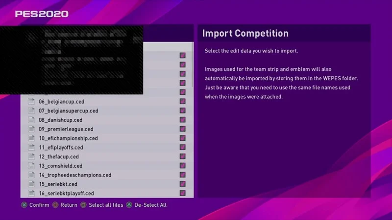 Tutorial install option files for PES 2021