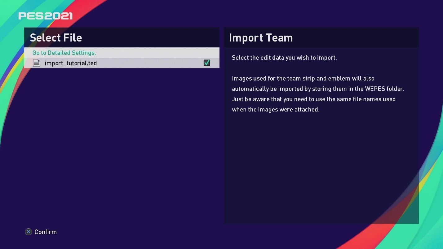 Tutorial install option files for PES 2021