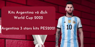 Kits Argentina 3 sao PES2021