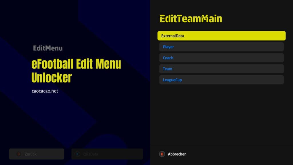eFootball Edit Menu Unlocker - Edit Menu eFootball