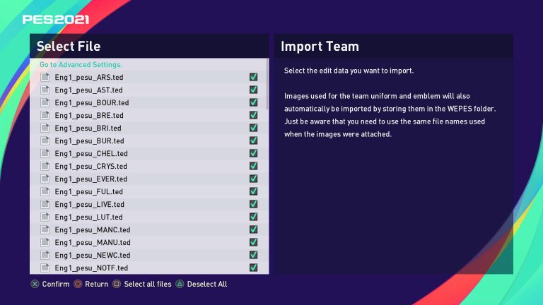 PES 2021 WEPES Option file PS4/PS5 latest update 2023 December from PESUniverse
